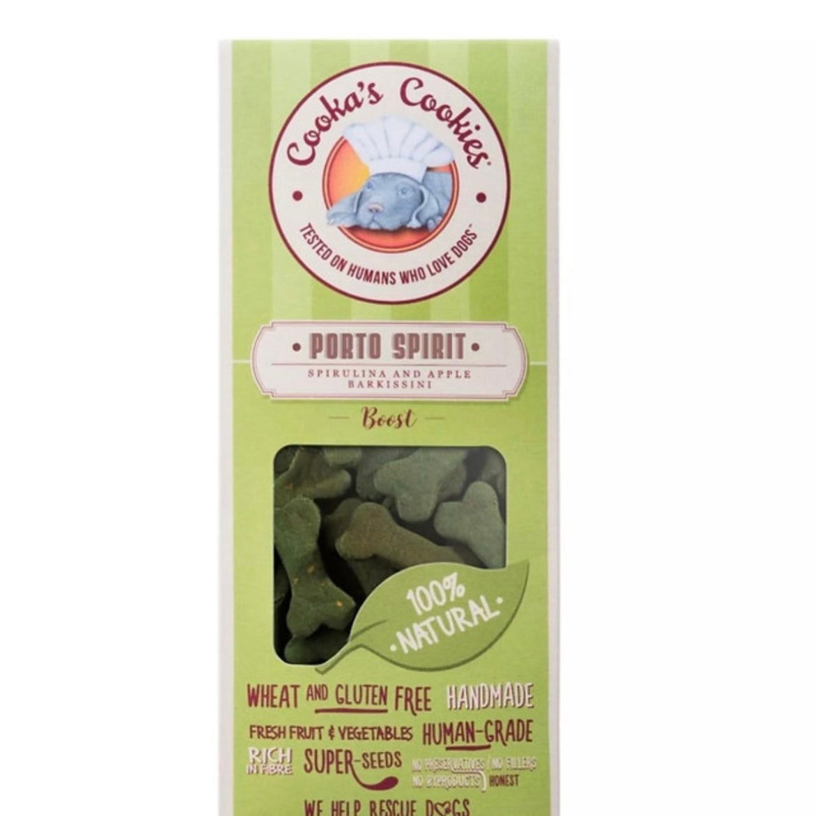 Esprit de Porto – Friandise naturelle pour chiens pomme & spiruline 100 g