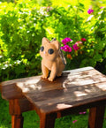 Porte-clé 3D Chat marron en Mais Naturel - Fait main en Bretagne