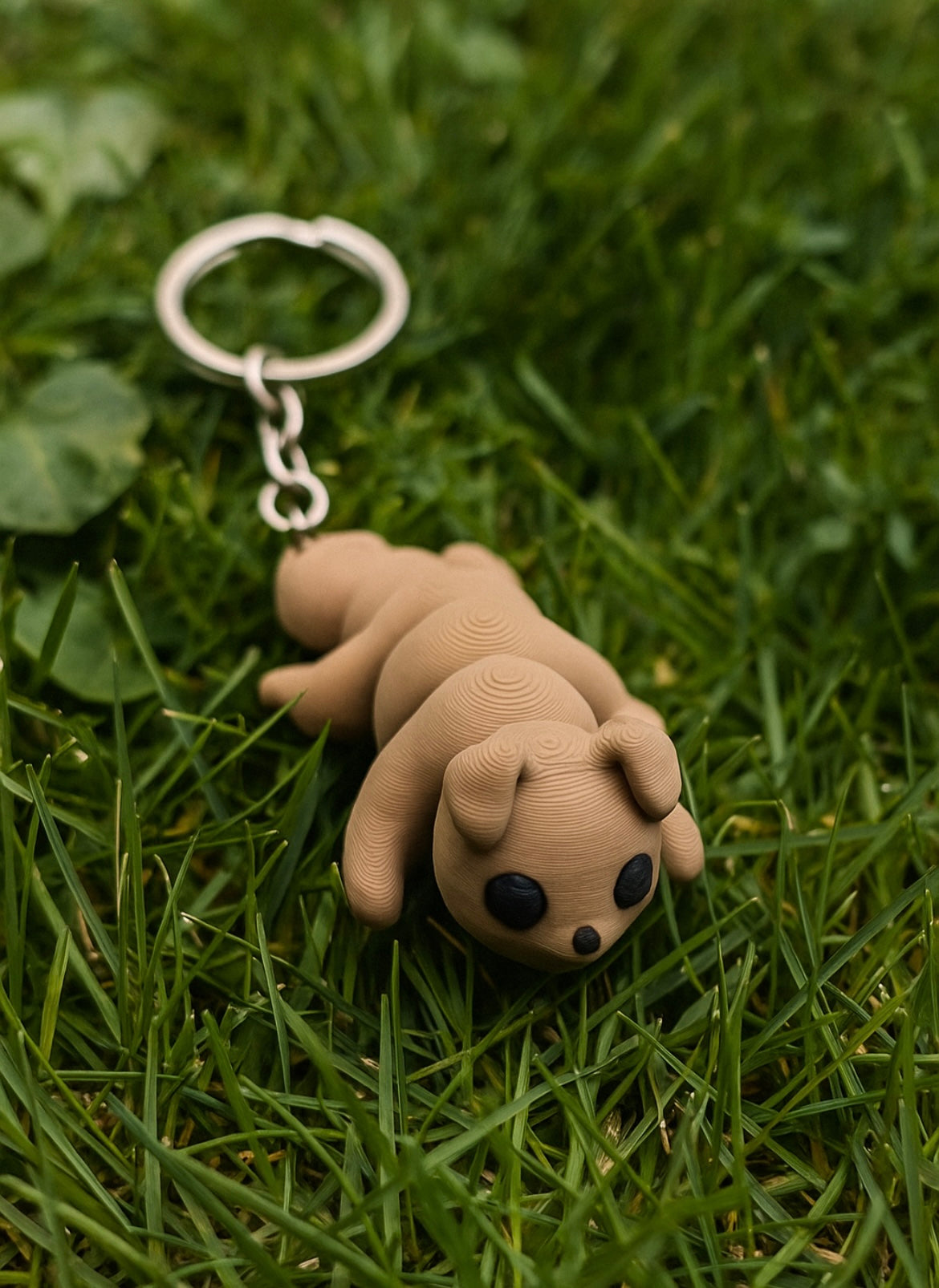 Porte-clé 3D Chien en Mais Naturel - Fait main en Bretagne